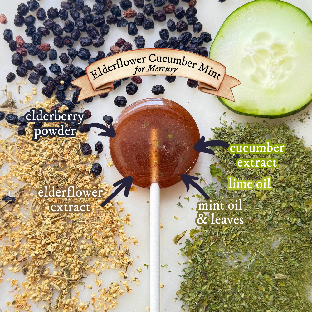 Virgo Moon Lollipops - Elderflower Cucumber Mint