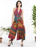 Tie-Dye Flowy Jumpsuit Overall Pants(KT-1479)