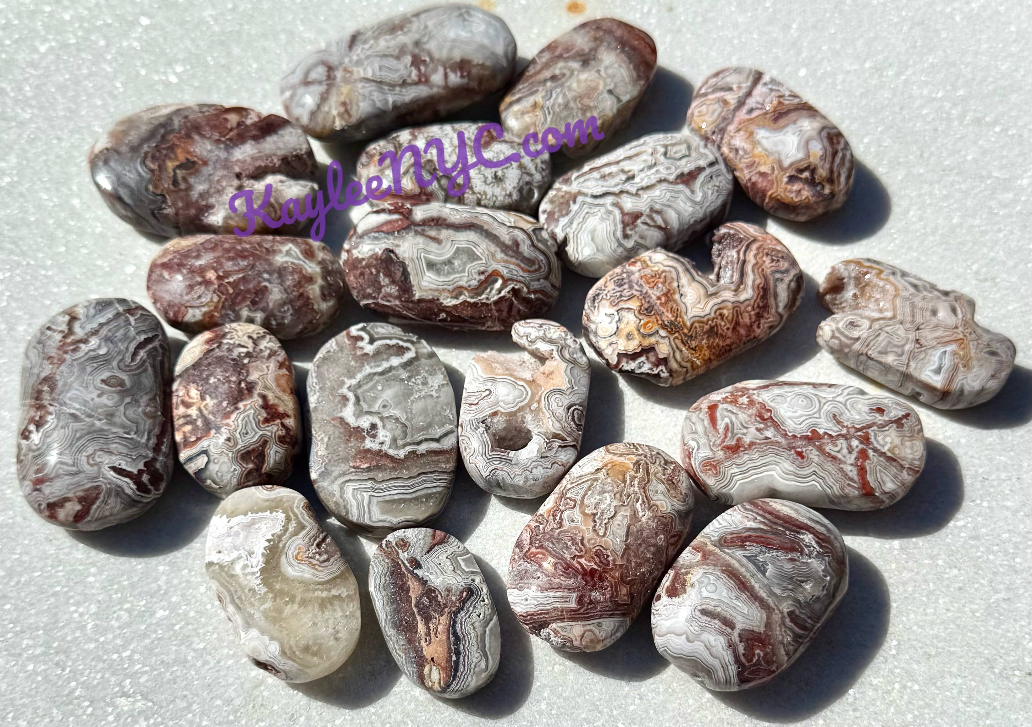 Mexican Lace Agate Palm Stone