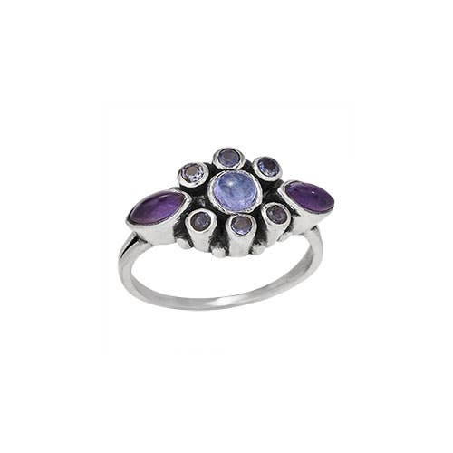 “Lilac Blossoms” Amethyst Sterling Silver Ring