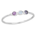 Triple Stone “Cool, Calm, Collected” Dainty Sterling Ring