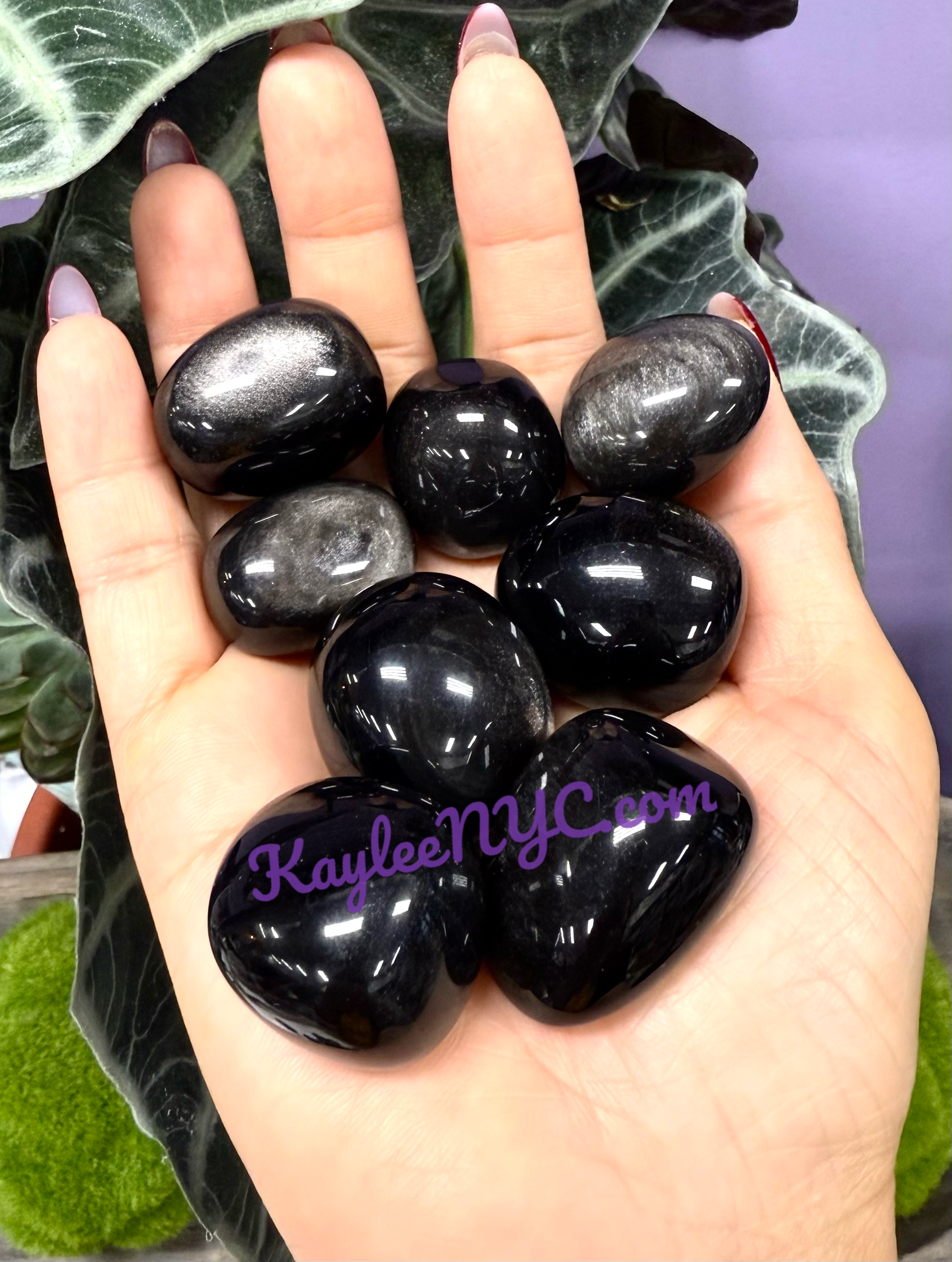 Silver Sheen Obsidian Tumble Healing Energy