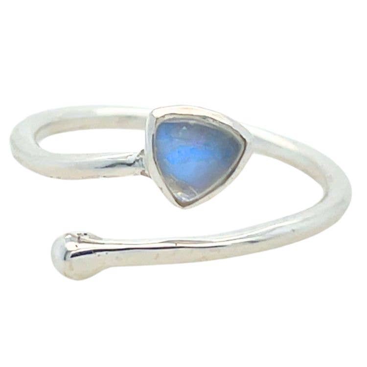 Triangle Moonstone Adjustable Wrap Ring