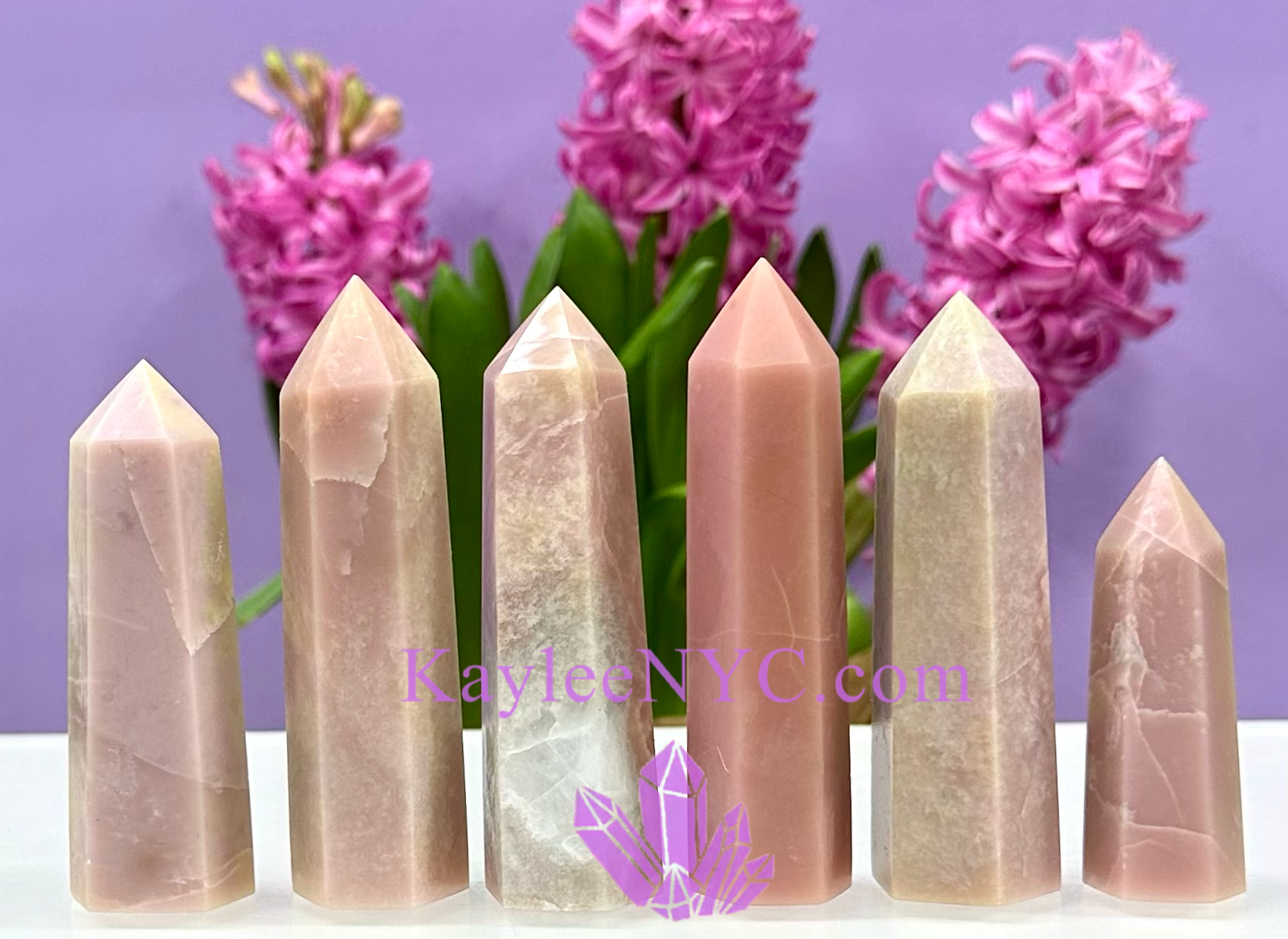 Pink Opal Obelisk Tower Crystal Point