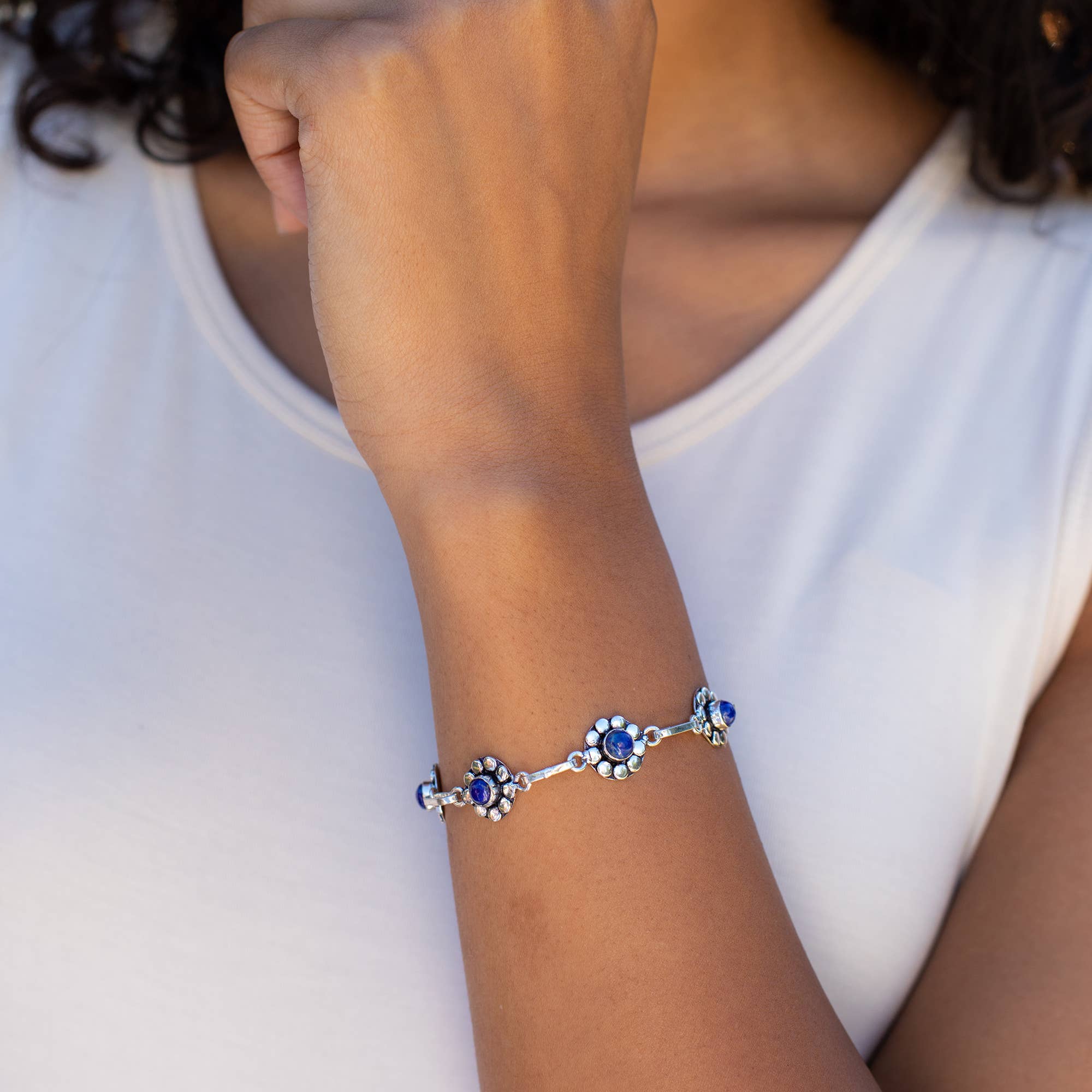 Tanvi: Precious Stone Link Bracelets