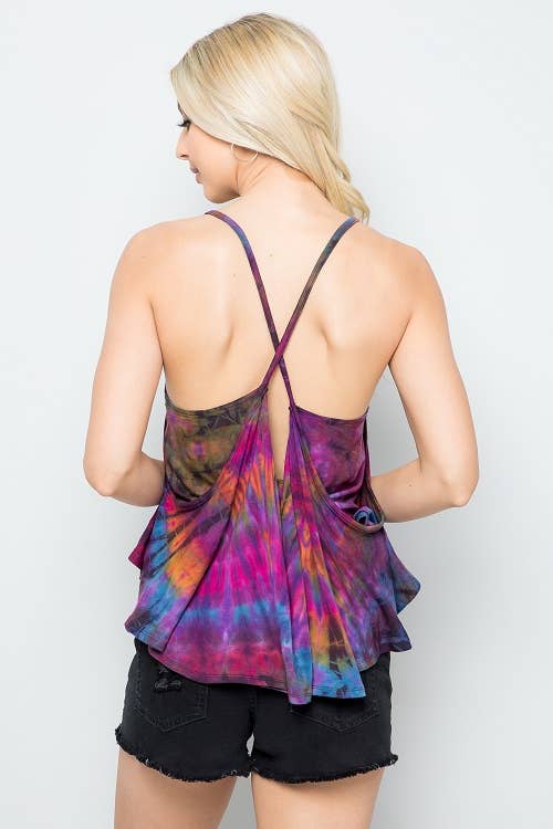 Tie-Dye Off Shoulder Tank Top (TH-1551)