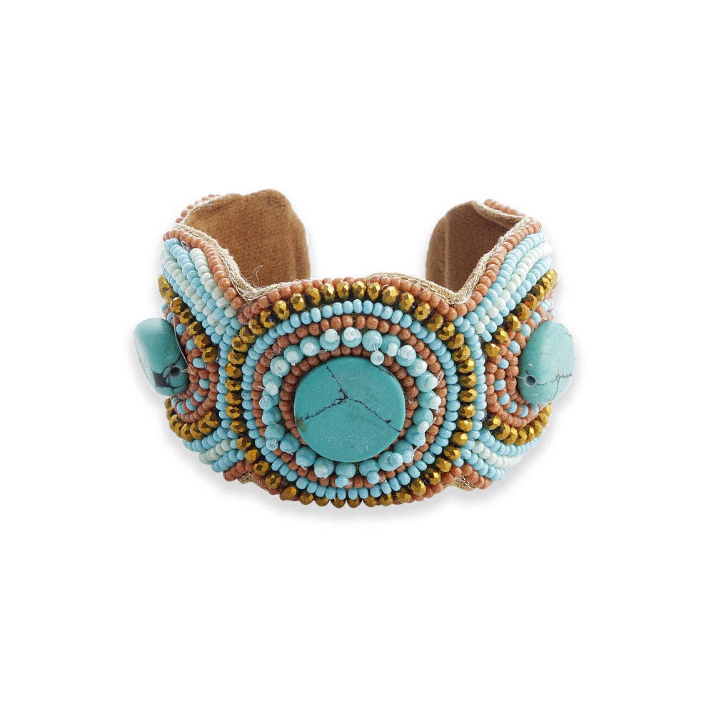 Picotee Beaded Cuff Bracelet