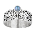 Rainbow Moonstone”Cosmic Love” Sterling Silver Ring