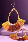 Sunset Multicolor Boho Tassel Earrings