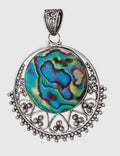 Abalone Filigree Circle of Life Sterling Silver Pendant