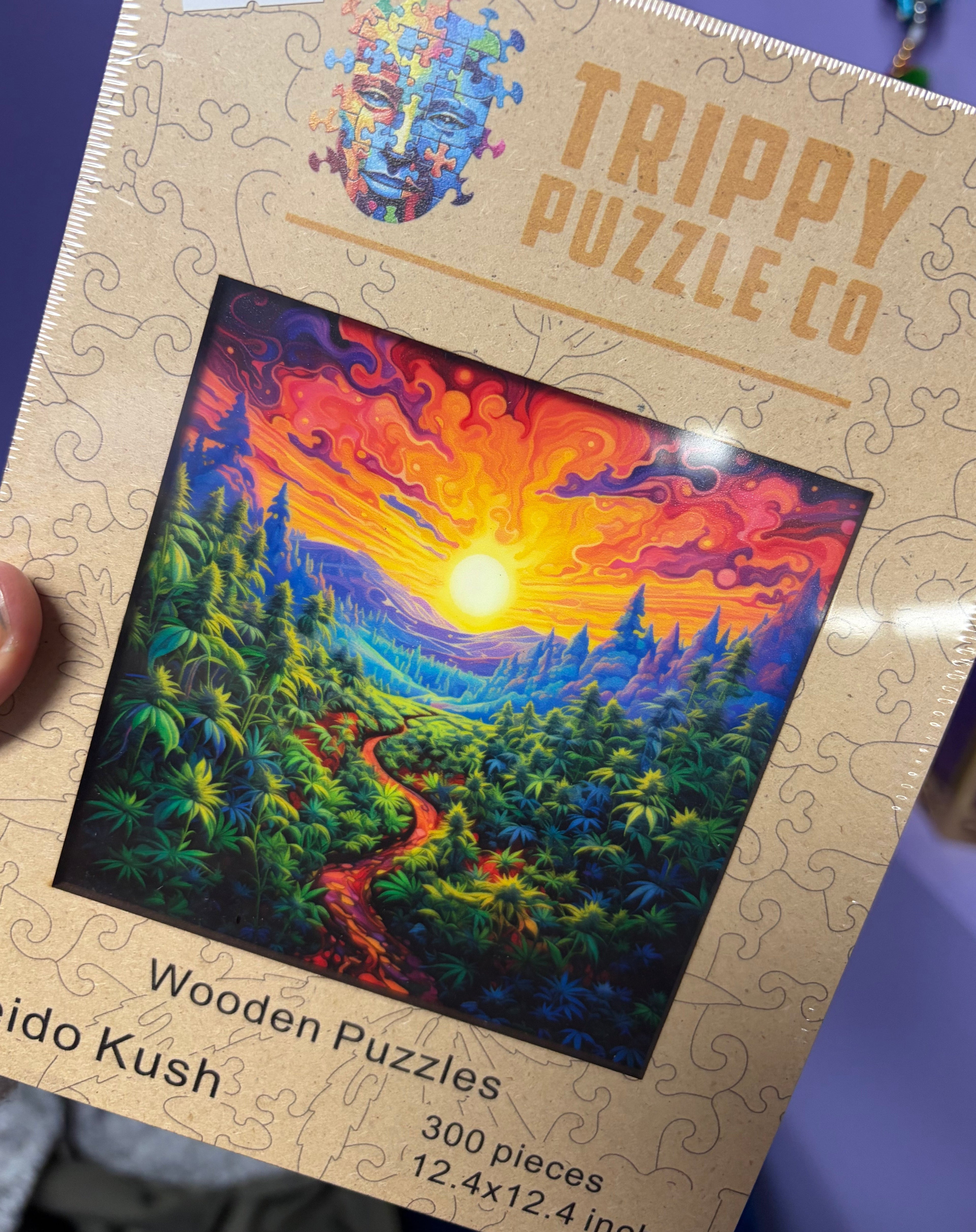 Trippy Puzzle: Kaleido Kush Adult Wooden Jigsaw Puzzle 300PC