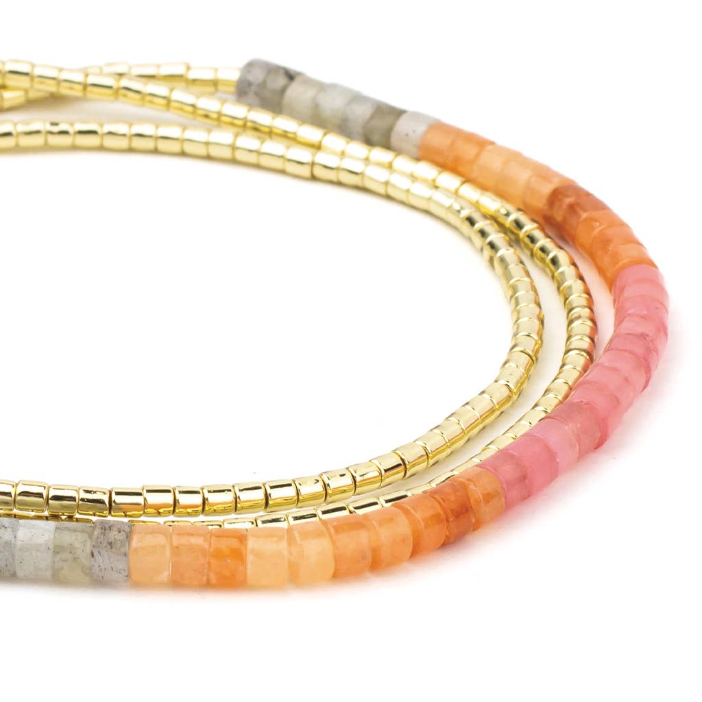 Ombre Stone Wrap: Sunset/Gold (Bracelet, Anklet, or Necklace!)