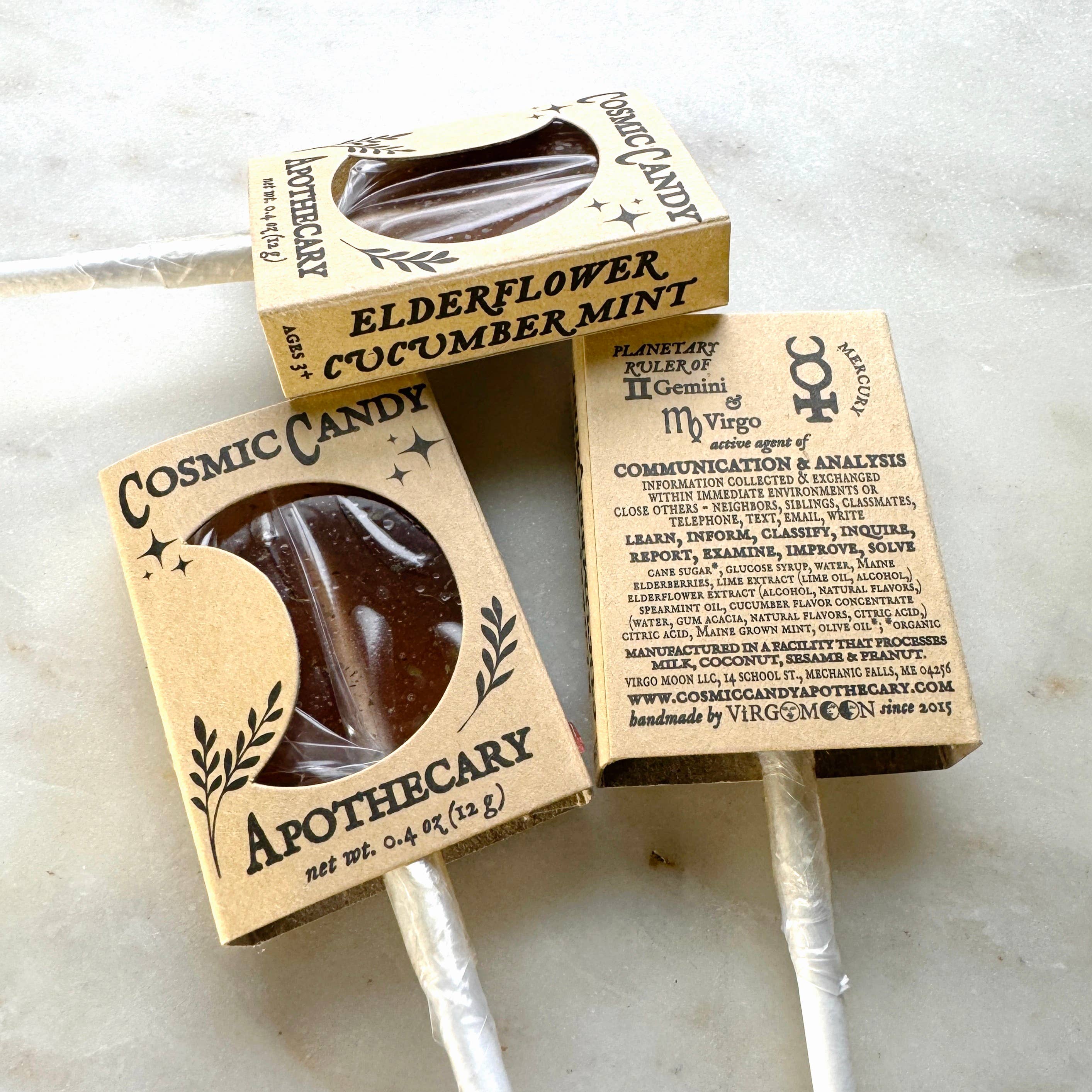 Virgo Moon Lollipops - Elderflower Cucumber Mint