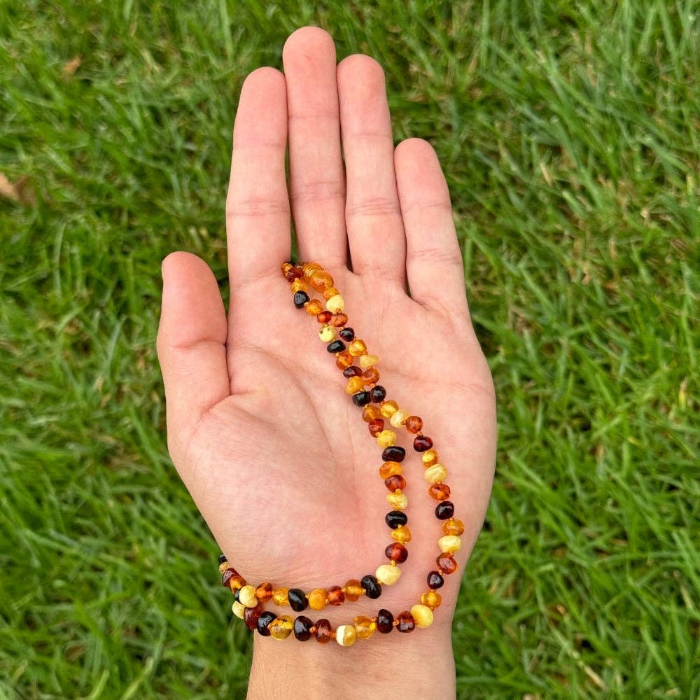 Amber Baby Teething Necklace- Multi-Colored