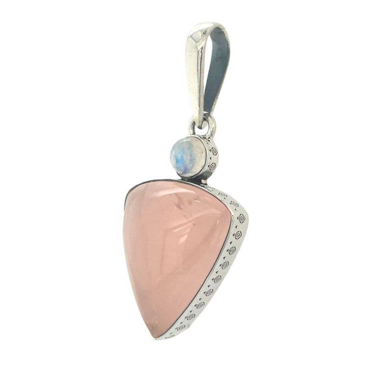 Rose Quartz Moonstone Romantic Pendant