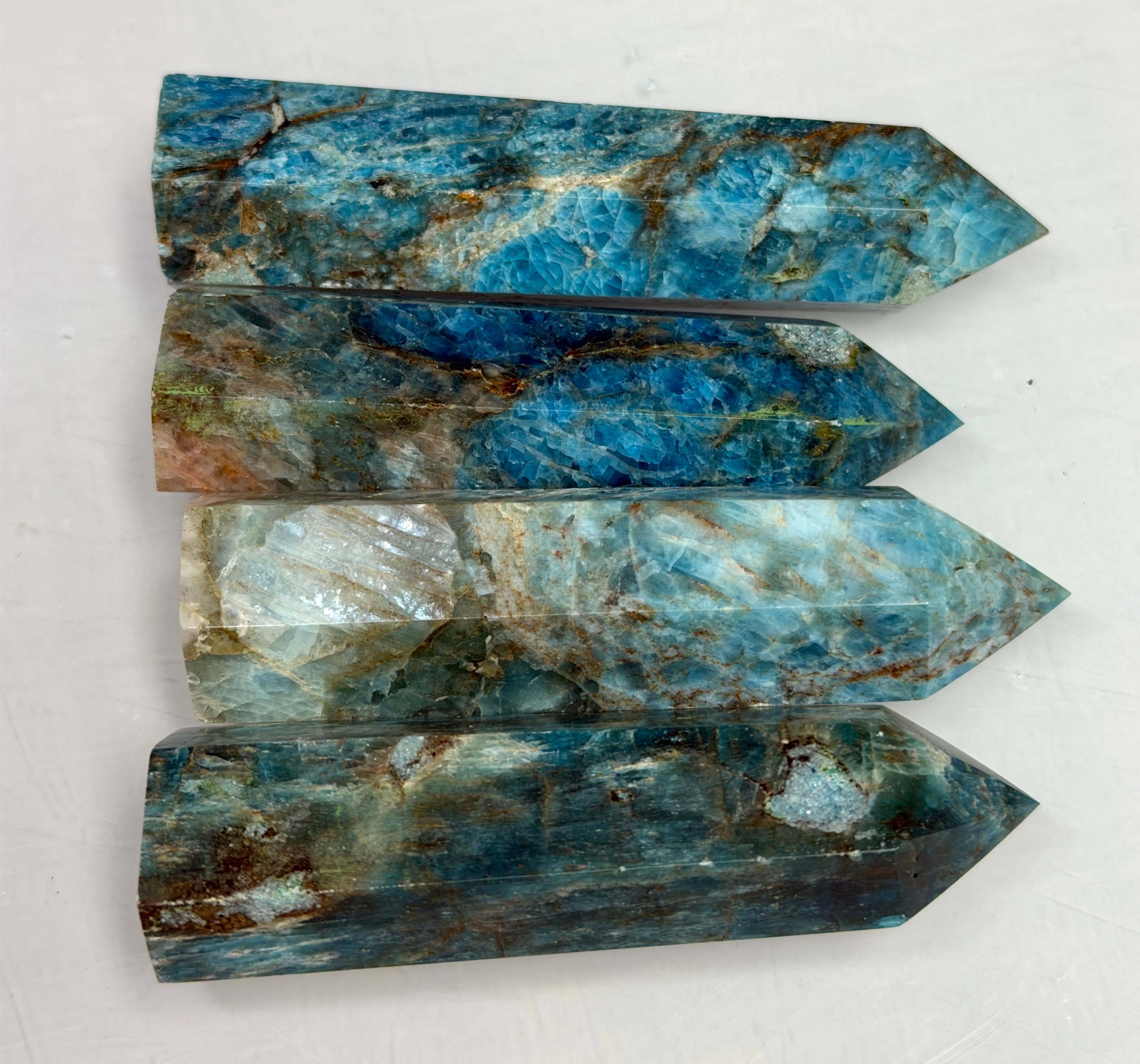 Blue Apatite Tower Obelisk Point Crystal Energy