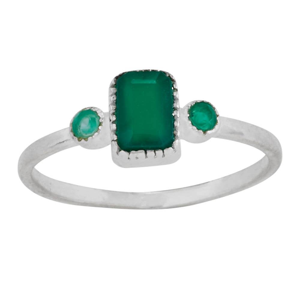 Green Goddess Onyx Sterling Silver  Ring