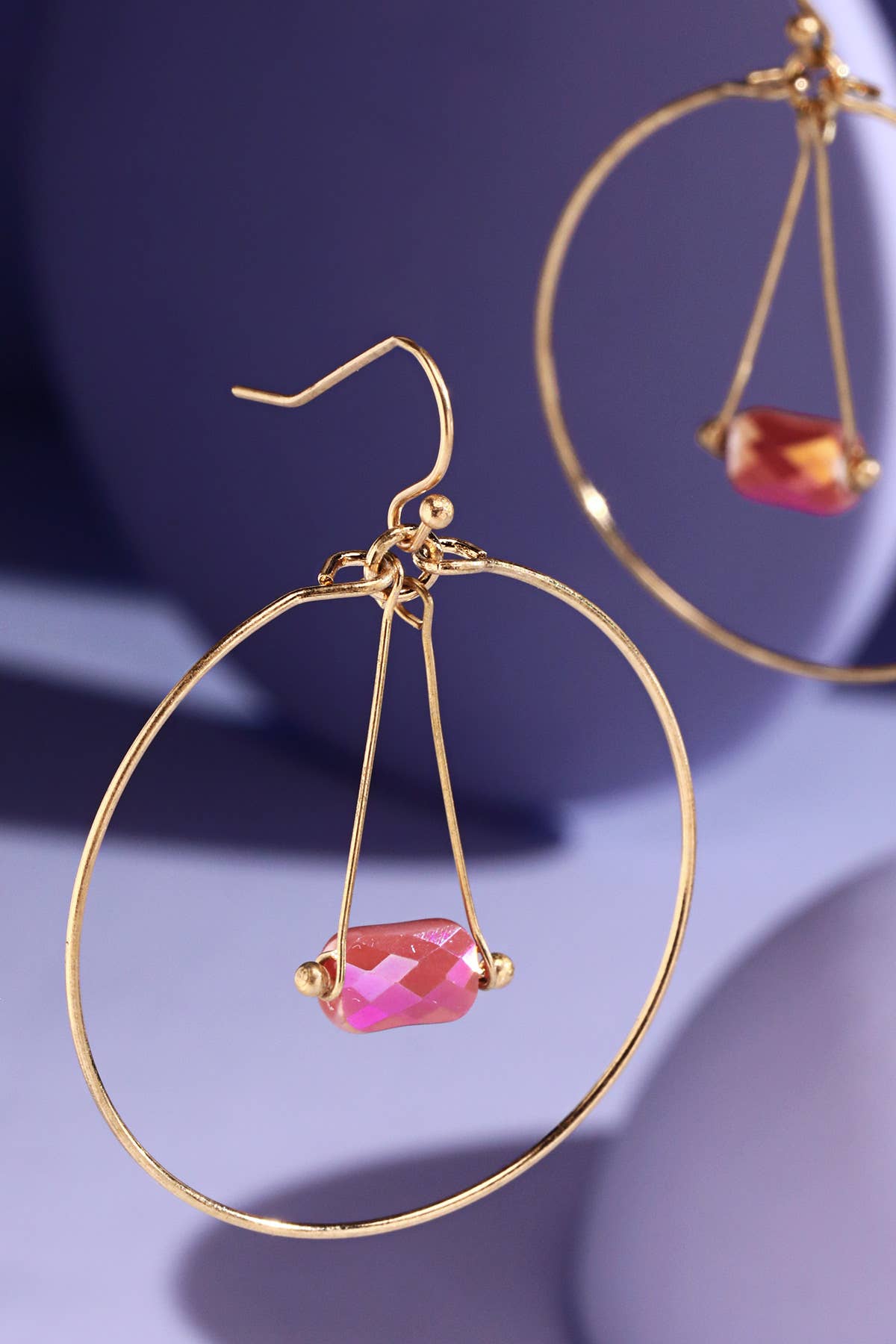 Single Bead Dangle Hoop Earrings