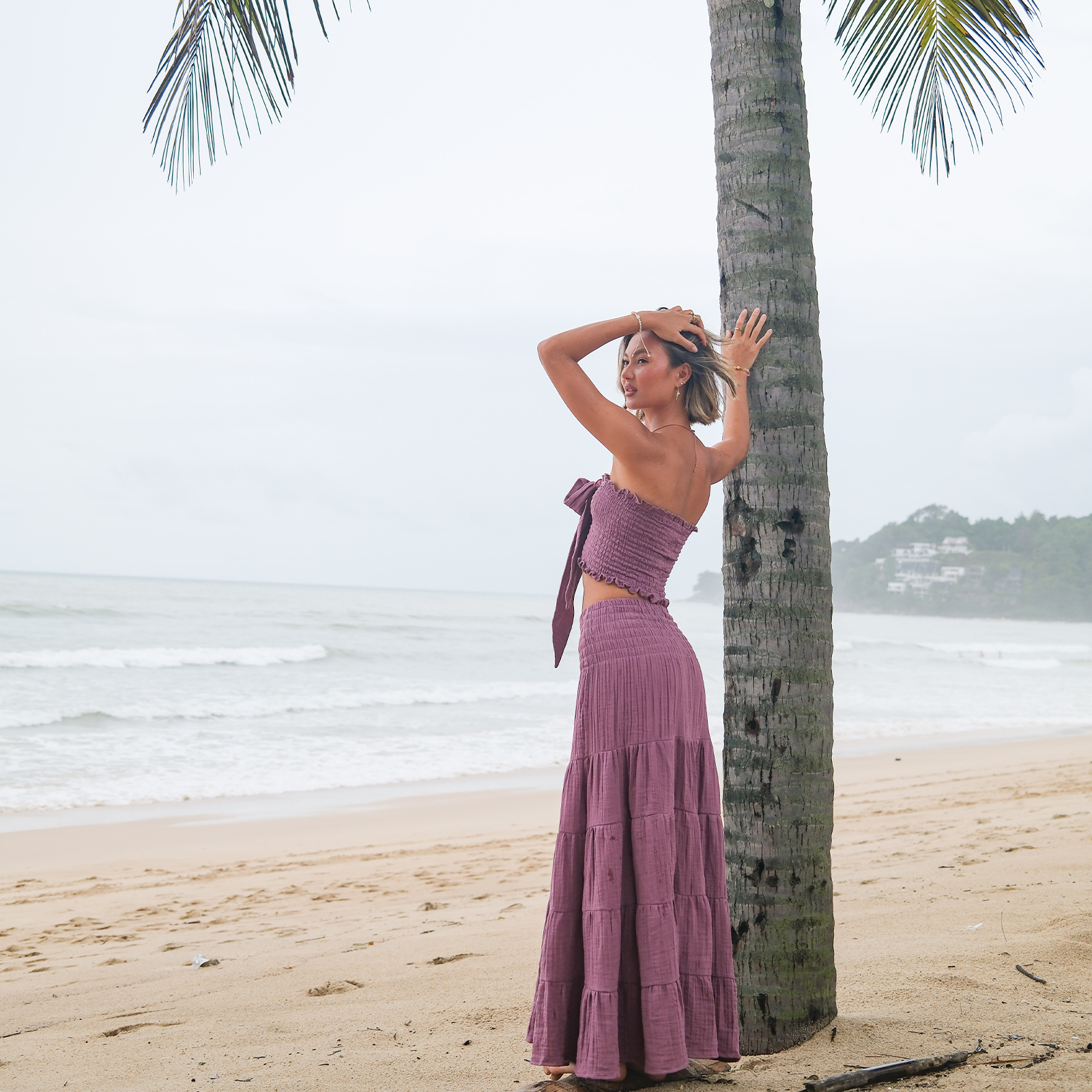 100% Cotton Berry Zanzibar Tube Top