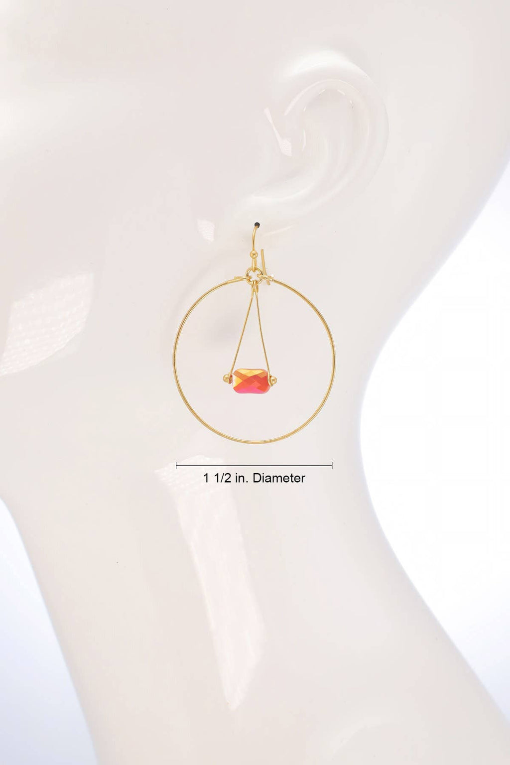 Single Bead Dangle Hoop Earrings
