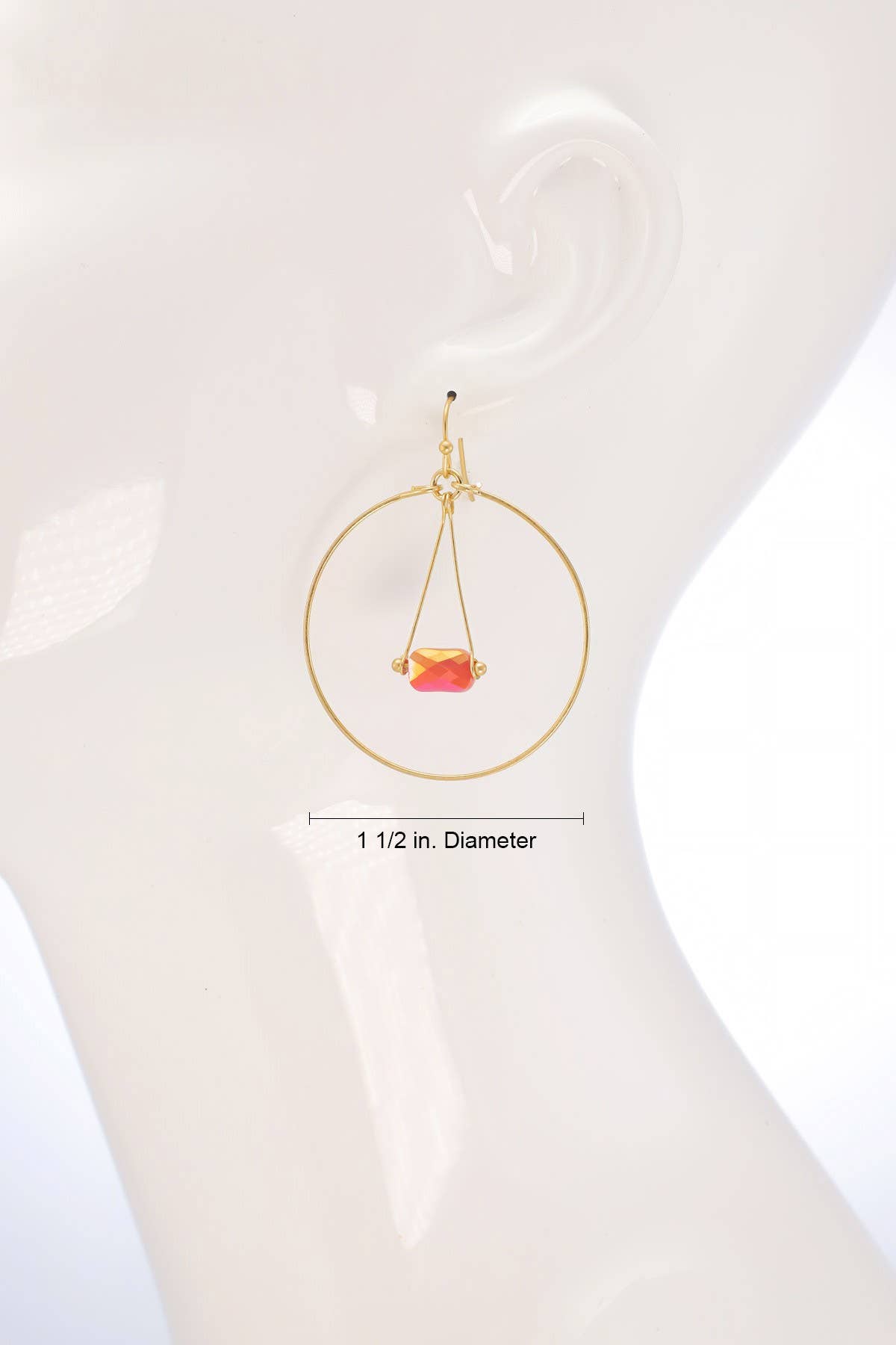 Single Bead Dangle Hoop Earrings