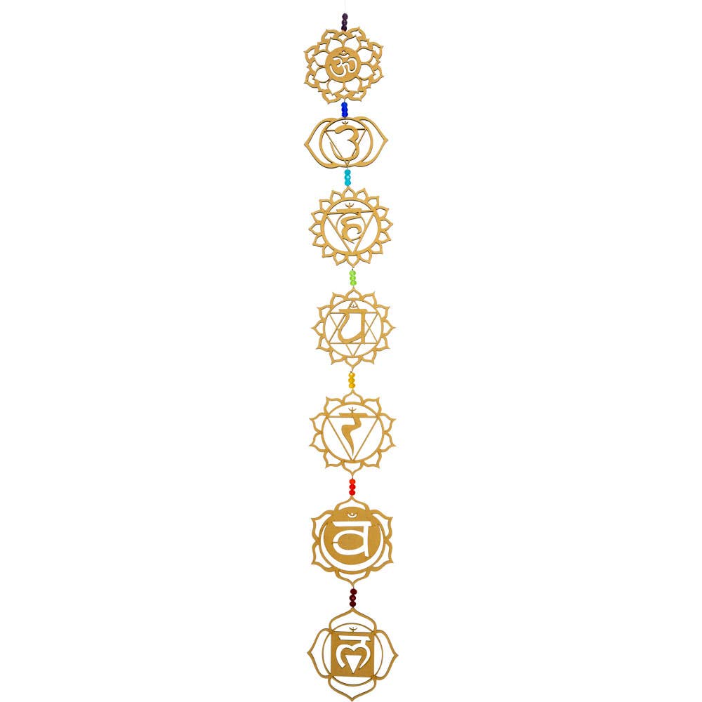 Seven Chakra Wood Wall Hanging String