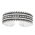 Oxidized Dotted Lines Sterling Silver Toe Ring