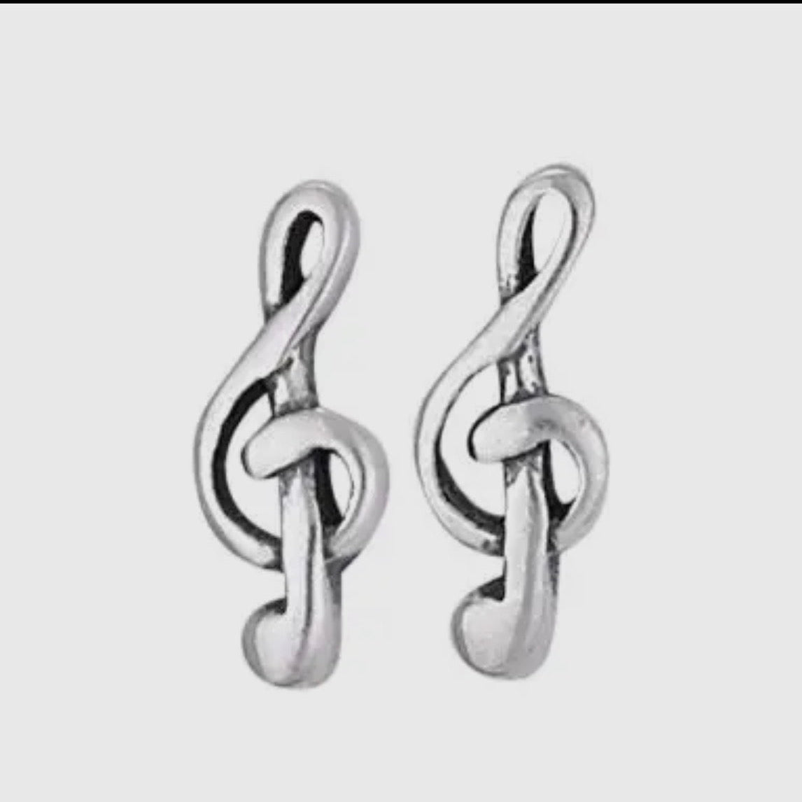 Music Lover’s Treble Clef Sterling Silver Studs