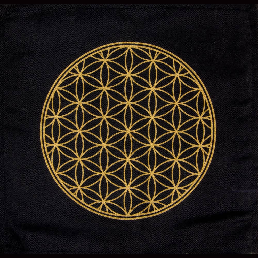 Printed Cotton Crystal Grid - Flower of Life