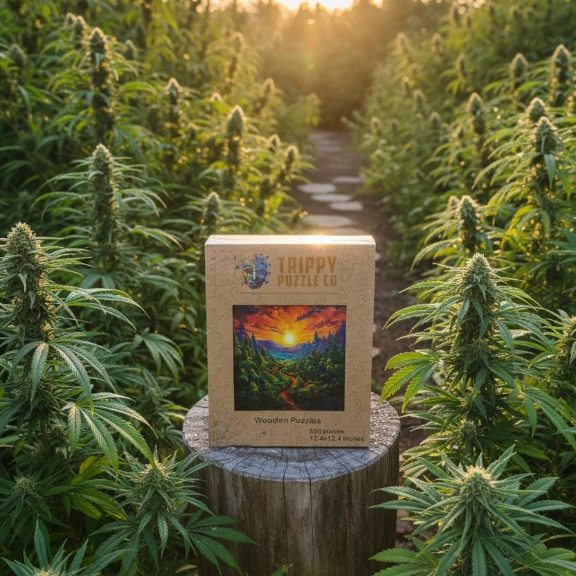 Trippy Puzzle: Kaleido Kush Adult Wooden Jigsaw Puzzle 300PC