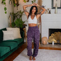 Lotus & Luna: Plum Starry Night Harem Pants with Pockets