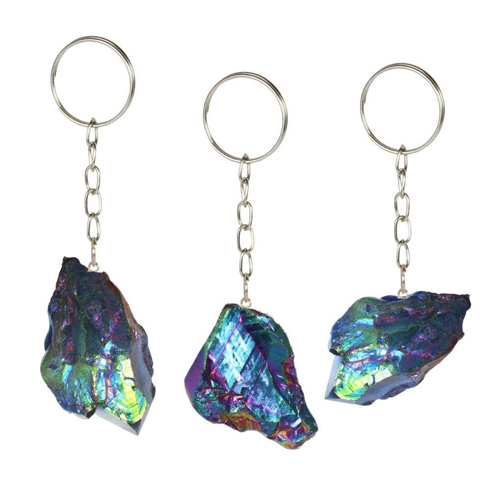 Keychain - Raw Rainbow Aura