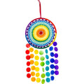 Rainbow Dreamcatcher Woven Wall Hanging with Shells