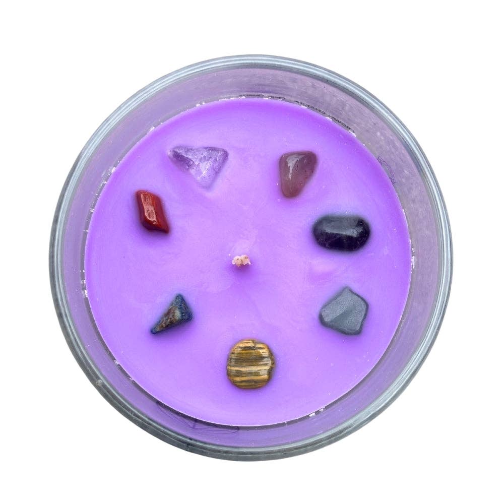 Seven Chakra Crystal Candle