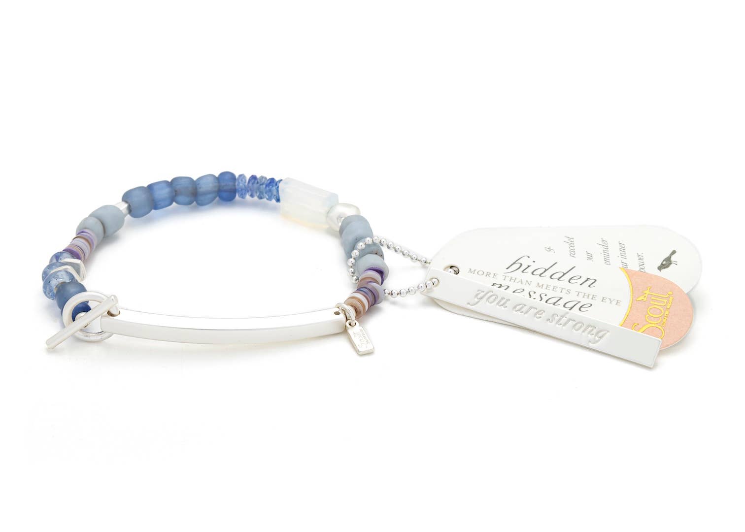 Hidden Message Bracelet: Strong/Opalite/Silver