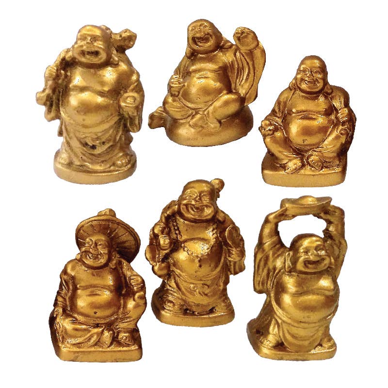 Happy Buddha Statues - Gold