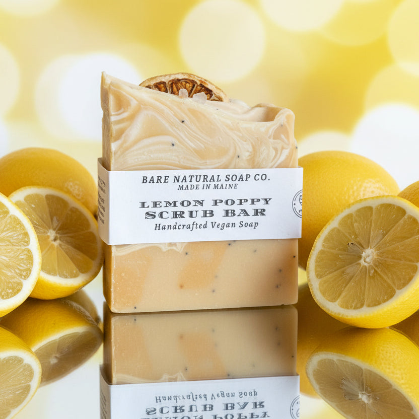 BN SOAP: Lemon Poppy Scrub Bar | All-Natural
