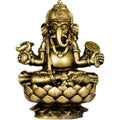 Golden Sitting Ganesha Statue