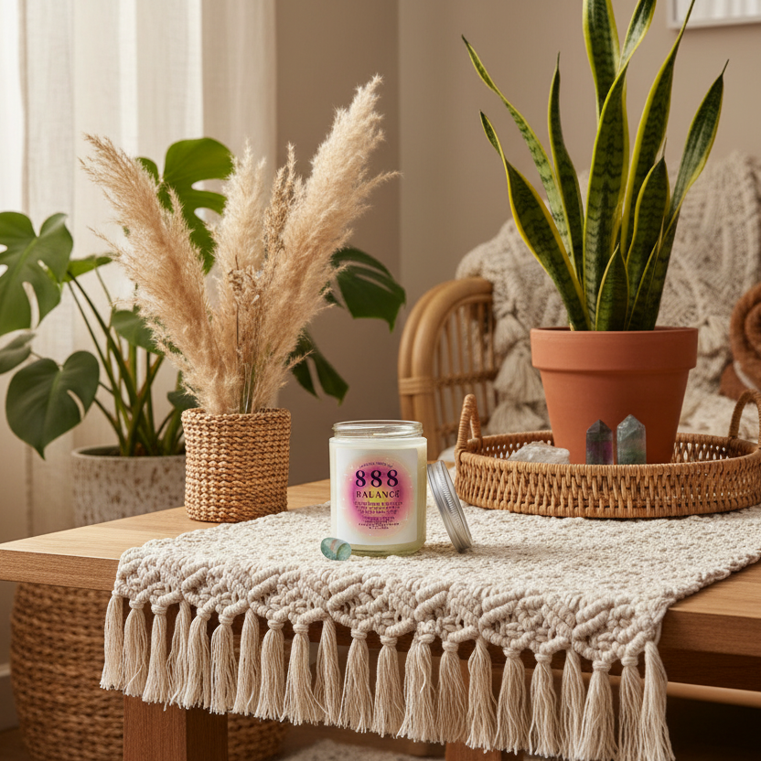 888 Balance Angel Number Candle