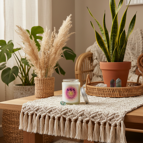 888 Balance Angel Number Candle