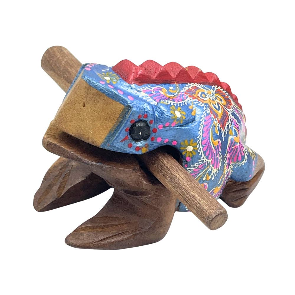 Hand Painted Wooden Frog Carving Musical Instrument