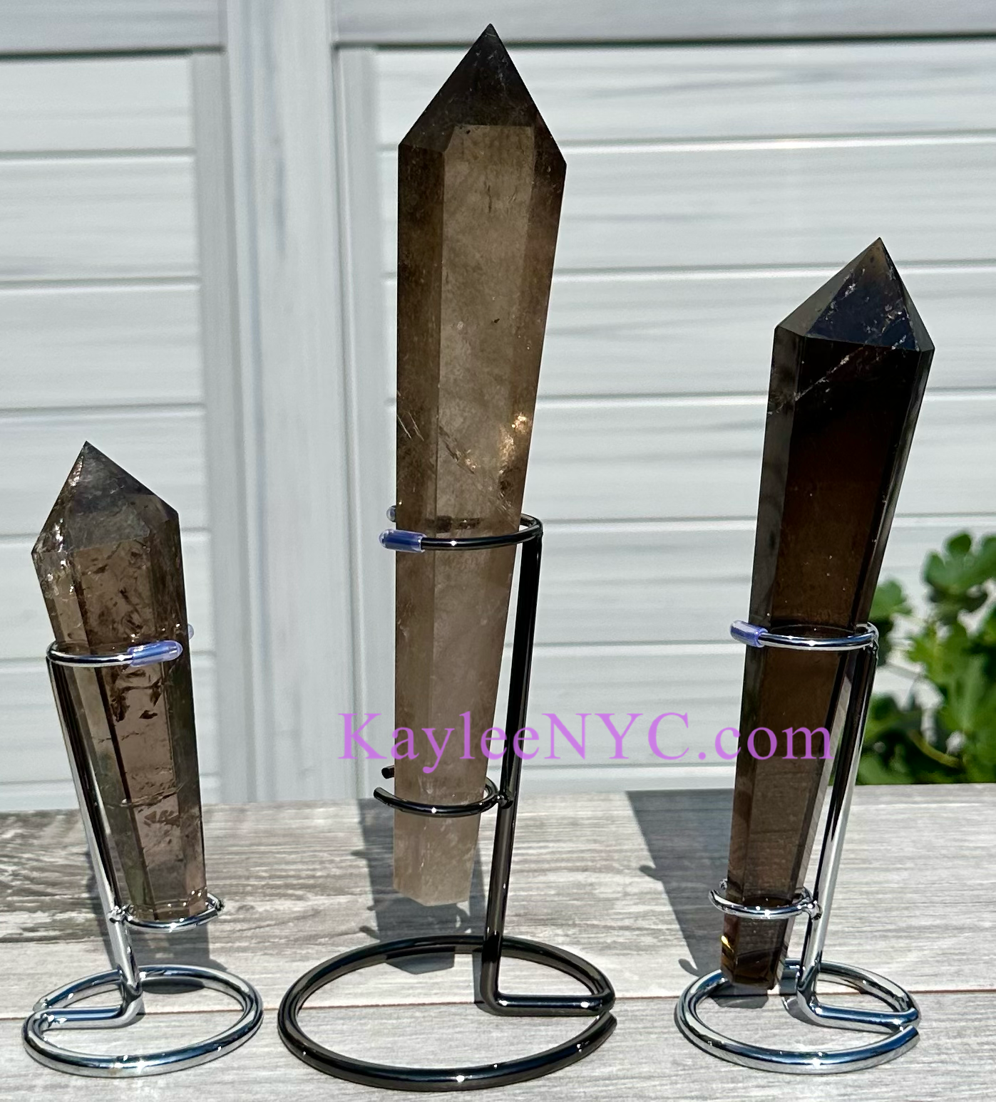 Natural Smoky Quartz Scepter on Stand