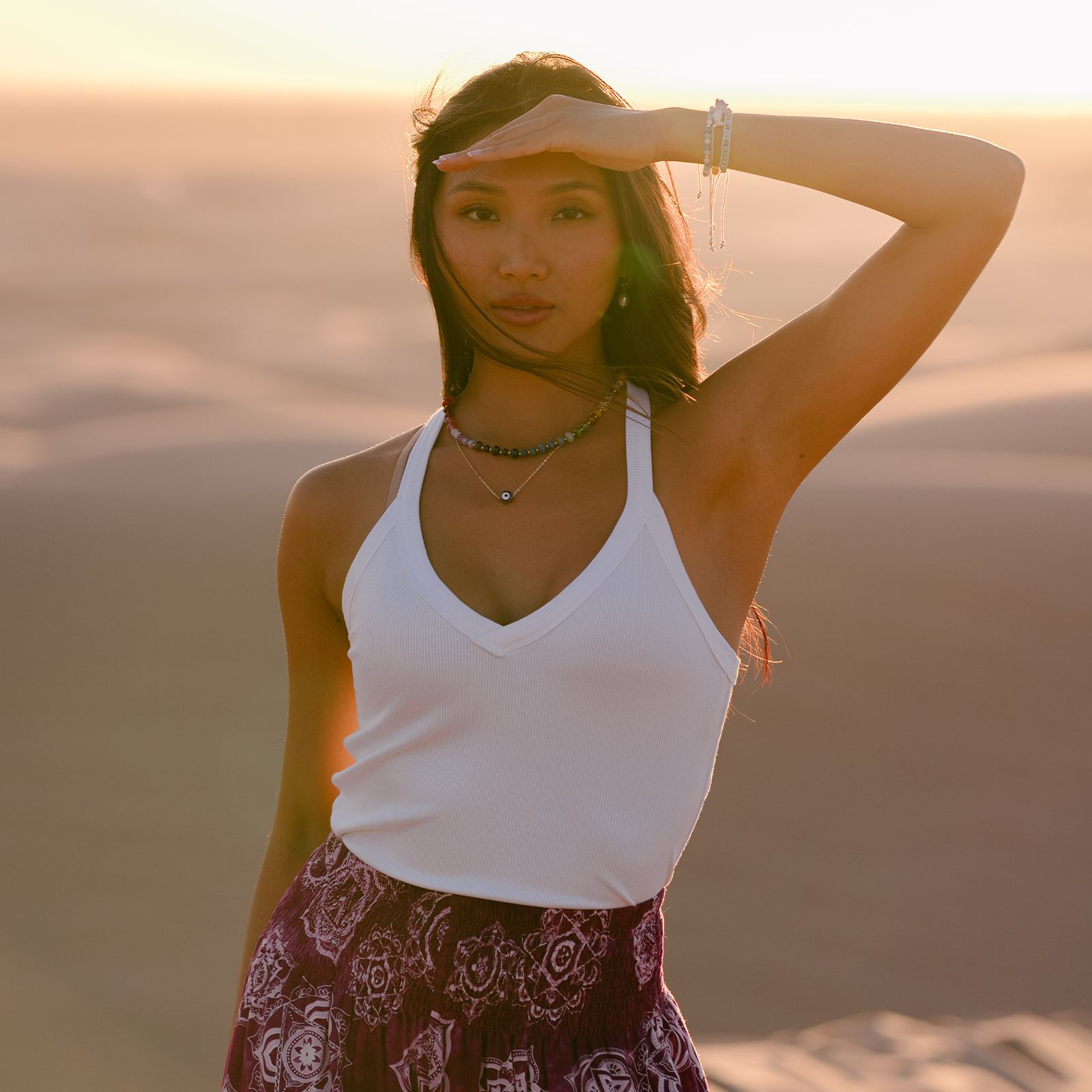 White Rivieria Ribbed Top