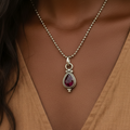 January Birthstone Necklace: Garnet & Sterling Silver