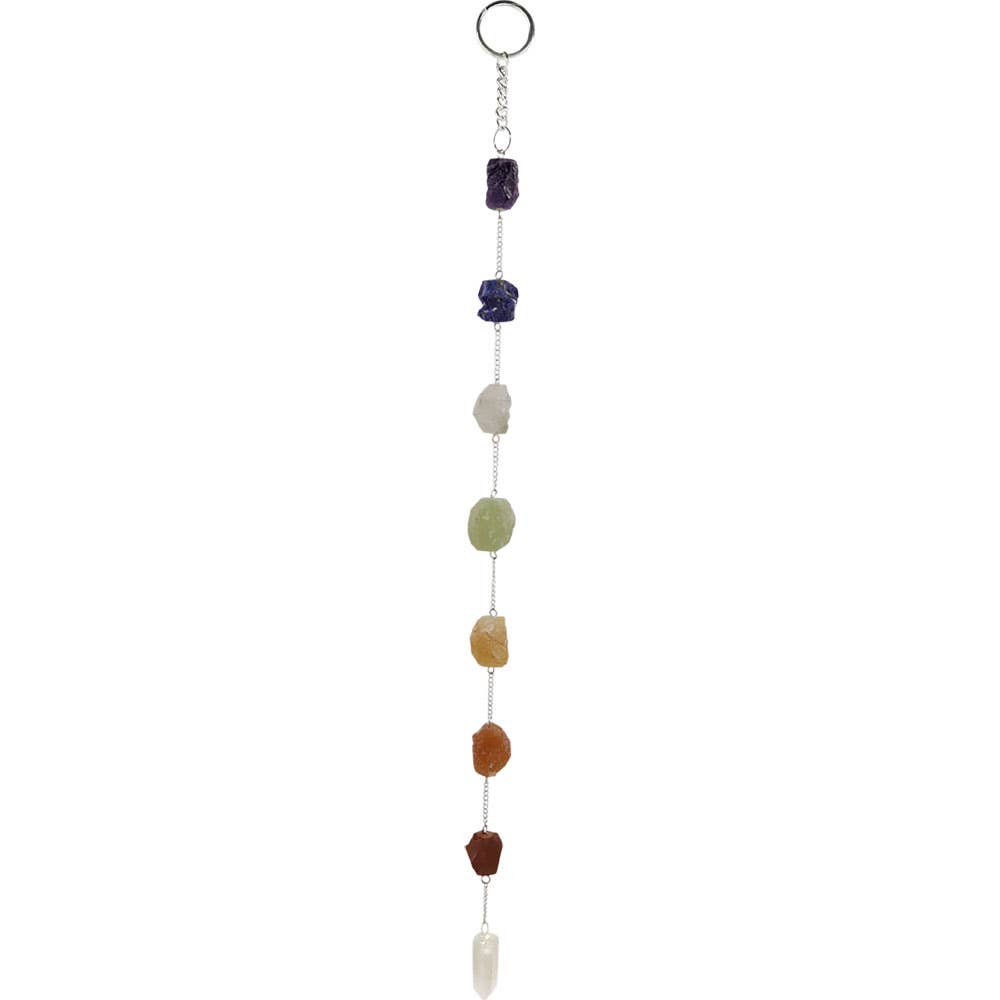 Wall Hanging String Rough Chakra Gemstones Crystals