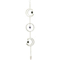 Metal Wall Hanging Triple Moon w/ Crystal Point & Gemstones