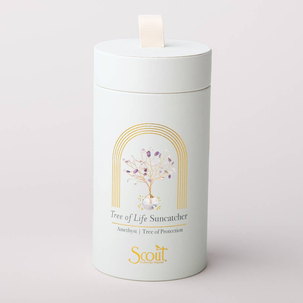 Suncatcher Tree of Life Prism: Amethyst/Protection/Gold