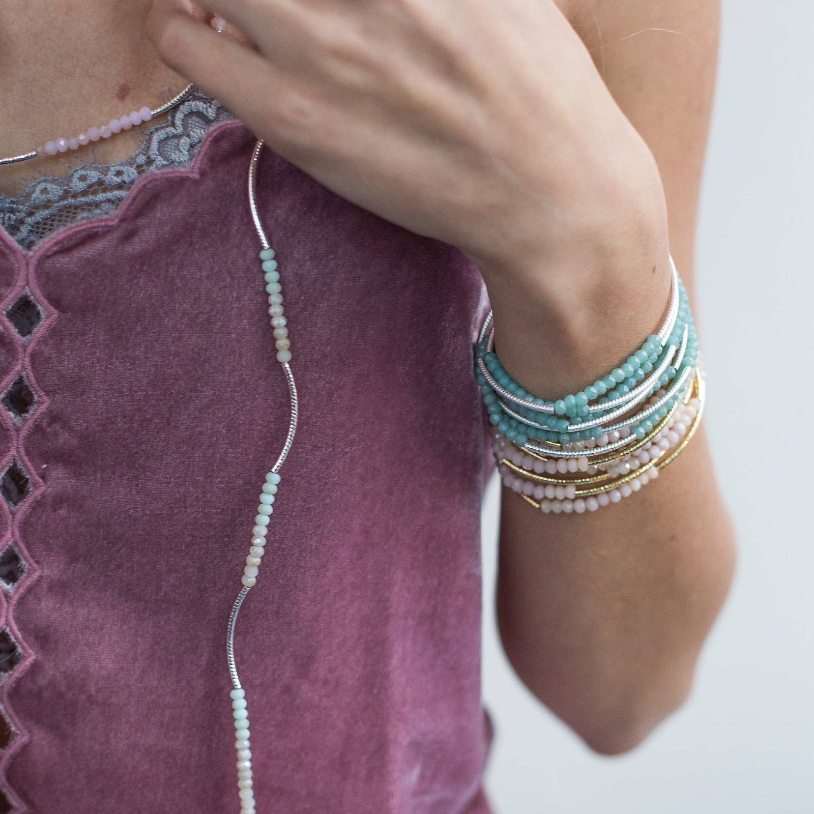 Scout Wrap: Silver Lining/Gold (Bracelet or Necklace)
