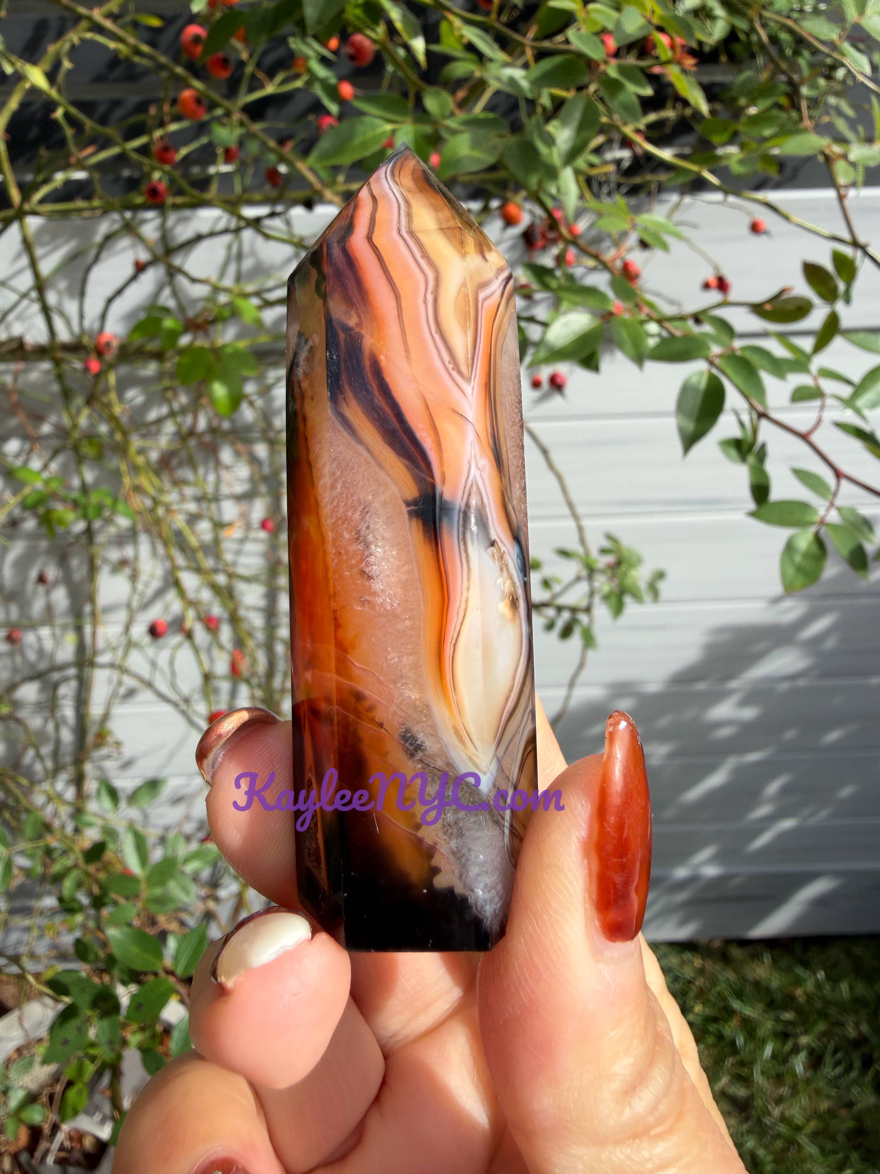 Sardonyx Obelisk Tower Point Crystal Healing