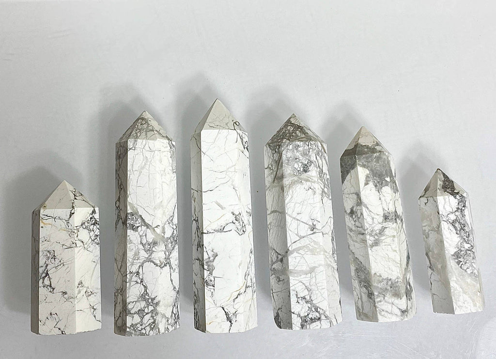 Howlite Obelisk Tower Point Crystal Natural Energy